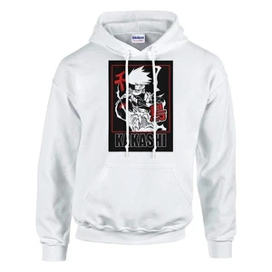 Sudadera con Capucha Estilo Anime Kakashi Manga - Diseño de Personaje Japonés Negro y Rojo - Imagen 1 de 5