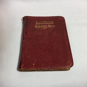 Antique 1908 Shakespeare Birthday Book Burgundy Leather Cover London Printed - Imagen 1 de 9