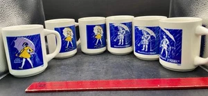 Vintage Morton Salt When It Rains It Pours Set of 6 Coffee Mugs - Bild 1 von 6