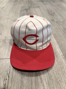 Vintage Cincinnati Reds Hat, MLB, Fox Sports, Trucker Hat, Pin Stripe - Picture 1 of 7