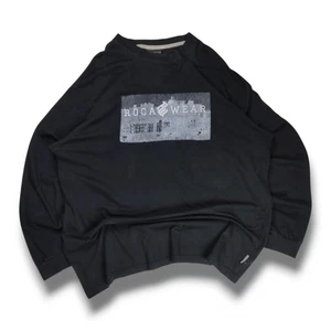 2000s Y2K Rocawear Hiphop Style Black Long Sleeve Graphic T-Shirt Size XXL - Picture 1 of 6
