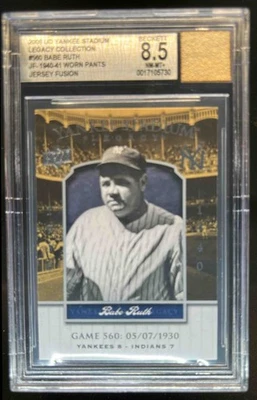 Camiseta Upper Deck Yankee Stadium Legacy Babe Ruth 2008 Fusion Yankees BGS 8,5 Foto 1 de 2
