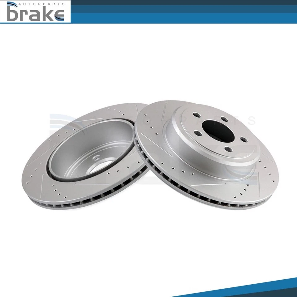 Rear Set Drilled & Slotted Brake Rotors For 300C Dodge Charger Challenger Magnum - Image 1 of 1