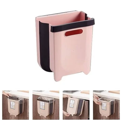 Foldable Hanging Trash Can for Kitchen Bathroom Car Easy Installation - Image 1 of 4