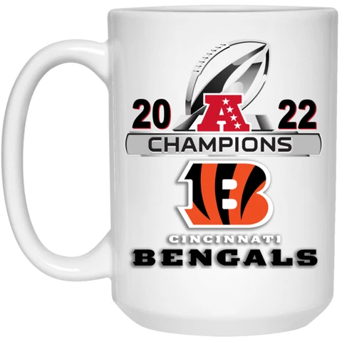2022 AFC Champions Cincinnati Bengals White 15oz Ceramic Coffee Mug Cover