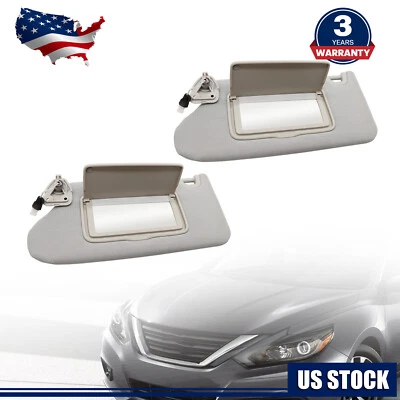 Gray Pair Front Left+Right Side Sun Visor W/ Light For Nissan Altima 2013-2018 Foto 1 de 4