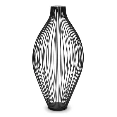 Metall Gitter Vase schwarz - 45cm - Kunst Pflanzen Ständer Trocken Blumen Halter - Bild 1 von 4
