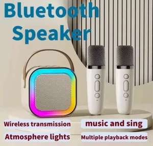 Głośnik Bluetooth Podwójny bezprzewodowy 2 mikrofony Dom Śpiew Prezenty dla dzieci - Zdjęcie 1 z 11