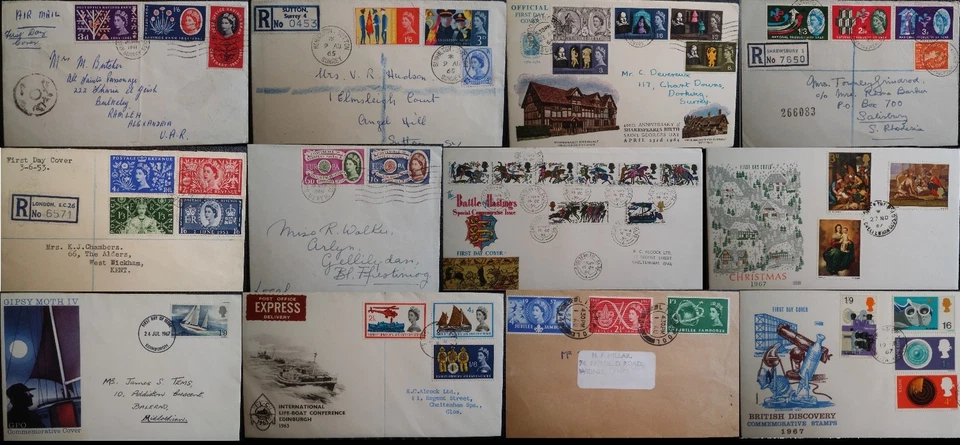 GB QEII FDC 1953 -1969 Pre Decimal Commemorative Registered Plain Fm 99p - Image 1 of 1