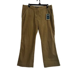 Bitten Women’s Brown Corduroy Pants 18 Flat Front Bootcut Button Fly NWT - Picture 1 of 8