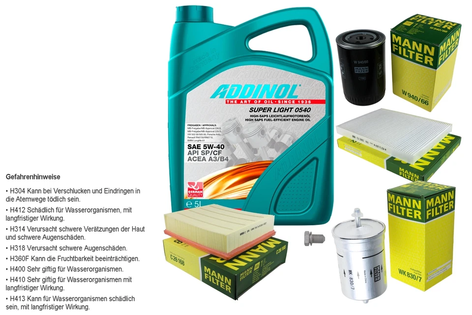 MANN Inspektionspaket 5L ADDINOL SUPER LIGHT 5W-40 für Skoda Superb I 3U4 1.8 - Bild 1 von 1