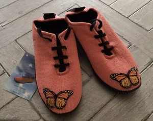 NWT-Arcopedico-42-Embellished-Nylon Knit-Coral-Butterfly-Tie-Sneaker-MSRP $110 - Picture 1 of 11