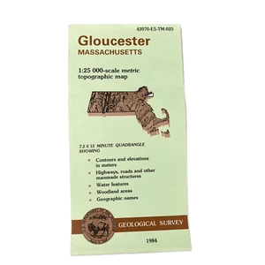 USGS Topographic Map 1984 Survey 30"x60" MA Gloucester 42070-E5-TM-025 - Picture 1 of 4