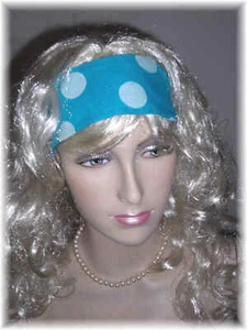 Haarband türkis große weiße Punkte - Bild 1 von 1