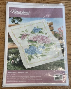 Herrschners Hydrangea Lap Quilt Top - Stamped Cross-Stitch 073478 - Free Ship - Picture 1 of 6