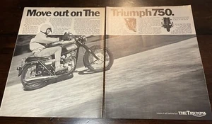TRIUMPH TRIDENT TRIPLE 750 2 Page Original Motorcycle Ad 1969 - Picture 1 of 1