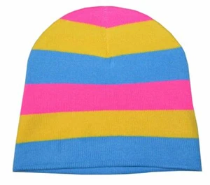 NAYT Pansexual Beanie Knit Hat Pink Yellow Blue - Picture 1 of 1