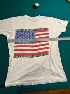 Vintage 1989 Rolling Stones Steel Wheels North American Tour CREW Shirt Sz (XL) - Picture 1 of 9