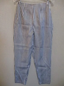 Diane Gilman Silk B&W Gingham High Waist Ankle/Crop Size Small Lined - Picture 1 of 5