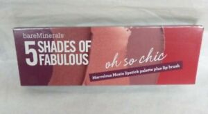 bareMinerals 5 Shades of Fabulous OH SO CHIC  Moxie Lipstick Palette BRUSH 