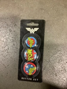 Bioworld 2017 Wonder Woman Super Hero Avenger Button Badge Set 3-Button Pack - Picture 1 of 1
