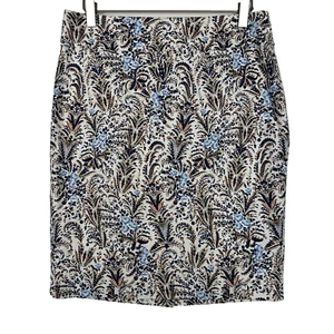 ann taylor Falda Lápiz Floral Mujer Talla 6 Petite Nuevo Marrón Azul Crema - Imagen 1 de 4