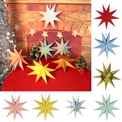 Large LED Hanging Paper Decoration Christmas Lights Window Star Lantern Wedding - Image 1 of 4
