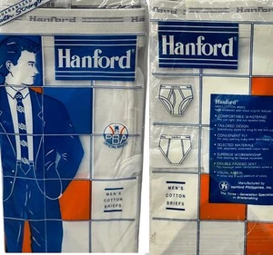 Raro slip uomo 1989 Hanford PBA cotone bianco taglia 28 doppia seduta imbottita 2 pezzi NUOVO - Foto 1 di 7