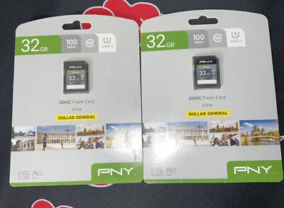 2 Pcs 32 Gb PNY SDHC Flash Card Elite - Image 1 of 2