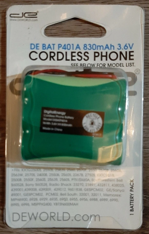 Batería de teléfono inalámbrico De Bat P401A 830 mAh 3,6 V Deworld  Foto 1 de 1