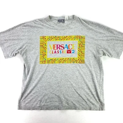 VTG Gianni Versace Classic V2 Men’s Big Logo T-Shirt Golf Hockey RARE • Large - Image 1 of 4