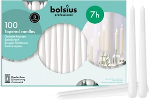 100 White 10” Dripless Taper Candles Bulk Pack for Weddings, Events, Home Decor - Picture 1 of 11