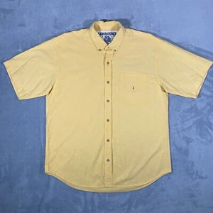 Oxford Blues Shirt Men XL Yellow Short Sleeve Nautical Pinpoint Old Navy Pussers - Picture 1 of 10