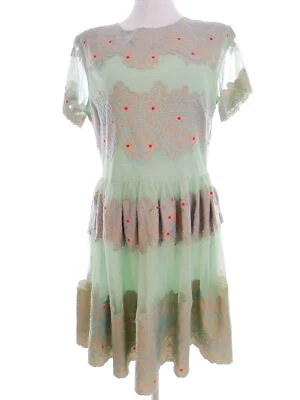 ASOS  T. 14 (42) Menta Longitud hasta la rodilla Vestido A-line Manga corta - Imagen 1 de 4