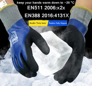 Guantes de trabajo aislados cálidos de invierno a prueba de agua jardín térmico antifrío - Imagen 1 de 7