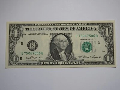 $1 1981 Repeater Serial Number Federal Reserve Currency Bank Note Bill #75067506 - Image 1 of 2