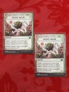 2x MTG - Savage Smash - (showcase) - OTJ - *Mythic Relics* x2 - Picture 1 of 5
