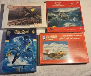 Lot of 4 Rare Military & Aviation Jigsaw Puzzles - Sealed - 500 to 1000 Pcs - Picture 1 of 12