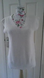 Jersey Marks & Spencer Crema Sin Mangas Cuello en V XS - Imagen 1 de 6