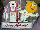 Esso Happy Motoring Die-Cut Steel Sign, Great Graphics, Color and Shine