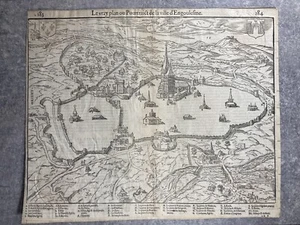 GRAVURE VRAY PLAN POURTRAICT ENGOULESME ANGOULÊME BELLEFOREST COSMOGRAPHIE 1575 - Imagen 1 de 11