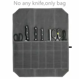 7 Slot Japanese Chef Knife Roll Bag Waxed Canvas Knife Storage Case Carry Wallet - Picture 1 of 14