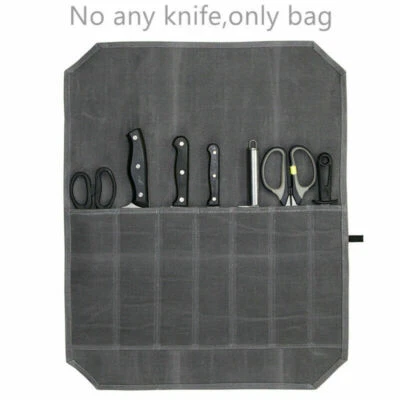 7 Slot Japanese Chef Knife Roll Bag Waxed Canvas Knife Storage Case Carry Wallet - Image 1 of 4