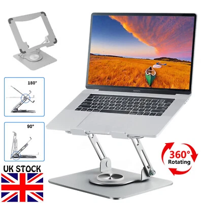 360 Degree Portable Laptop Tablet Stand Riser Bracket Adjustable Holder For Desk - Image 1 of 4