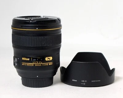Nikon AF-S Nikkor 24mm 1:1.4 G ED N Prime Standard Lens 35mm DSLR Digital - Image 1 of 3