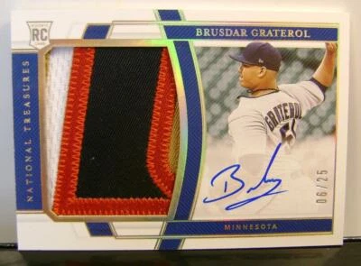 BRUSDAR GRATEROL RPA /25 AUTO PLAYER WORN RELIC PANINI NATIONAL TREASURES 2020 - Image 1 of 2