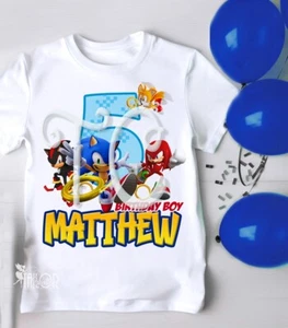 Sonic Hedgehog Birthday Shirt, Sonic Birthday Shirts, Sonic Family Shirts - Picture 1 of 2