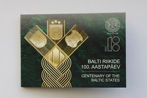 ESTONIA - 2 € Euro common commemorative coin 2018 Baltic states 100 BU COINCARD