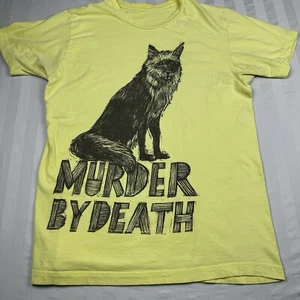 Murder By Death T Shirt Women’s Medium Yellow Wolf Graphic Indie Band Tee - Picture 1 of 11