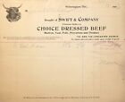 Swift Company Wilmington DE 1903 Billhead Choice Dressed Beef  Bull Vignette